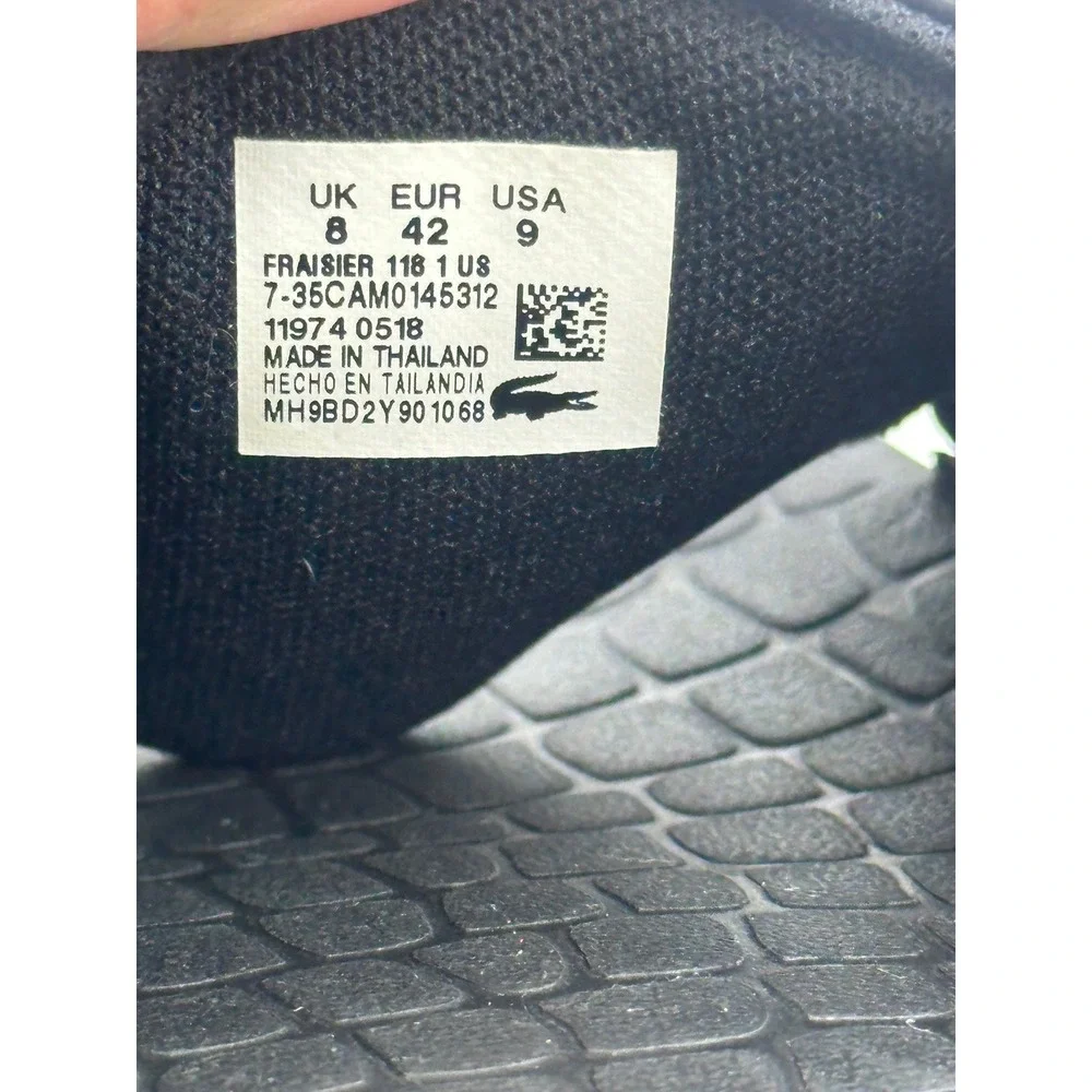 Lacoste Fraisier Slide Sandals Black Sporty Slip On Lightweight Casual Mens 9
